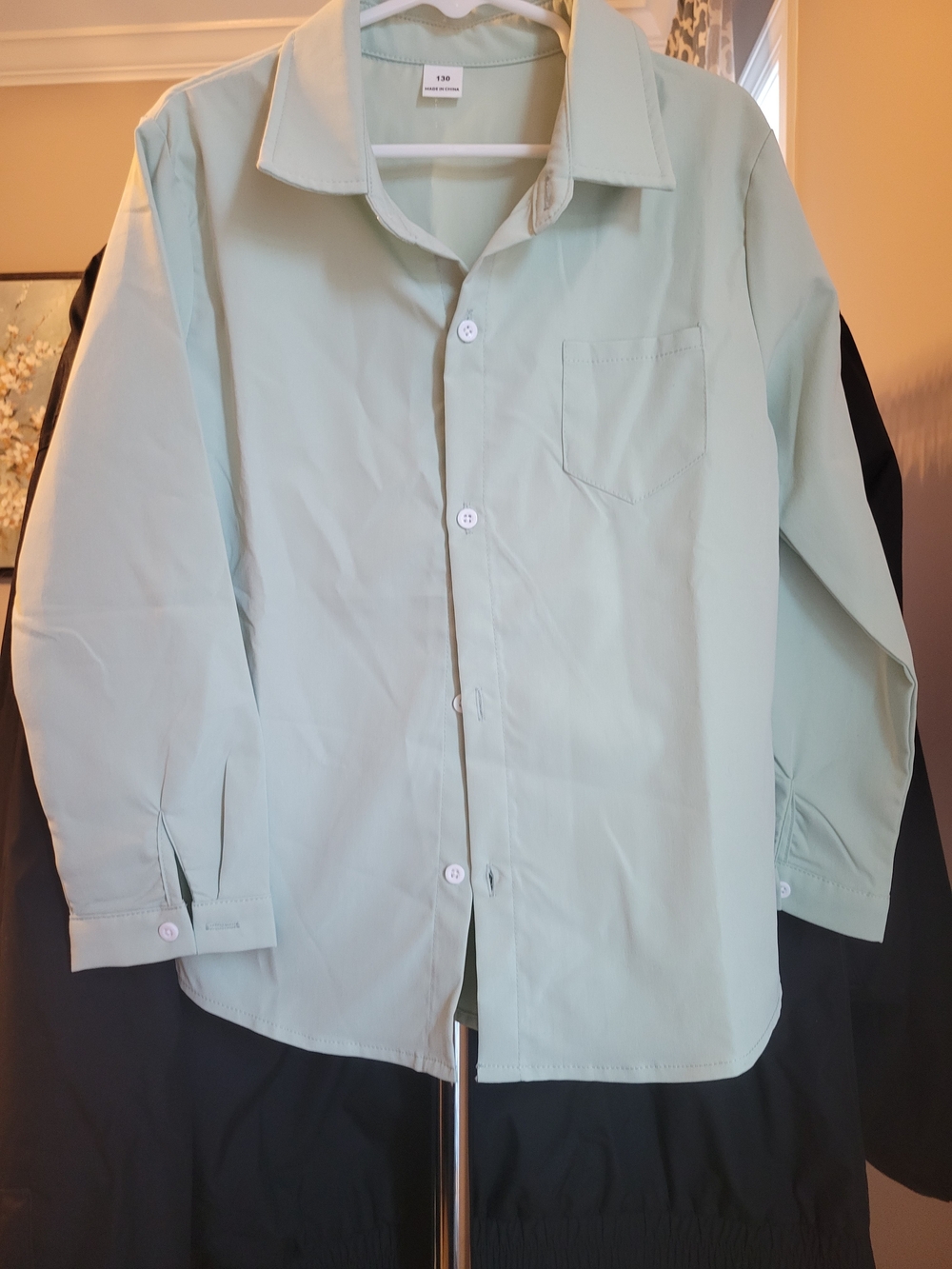Boy's Sage Green Button-Up Shirt
